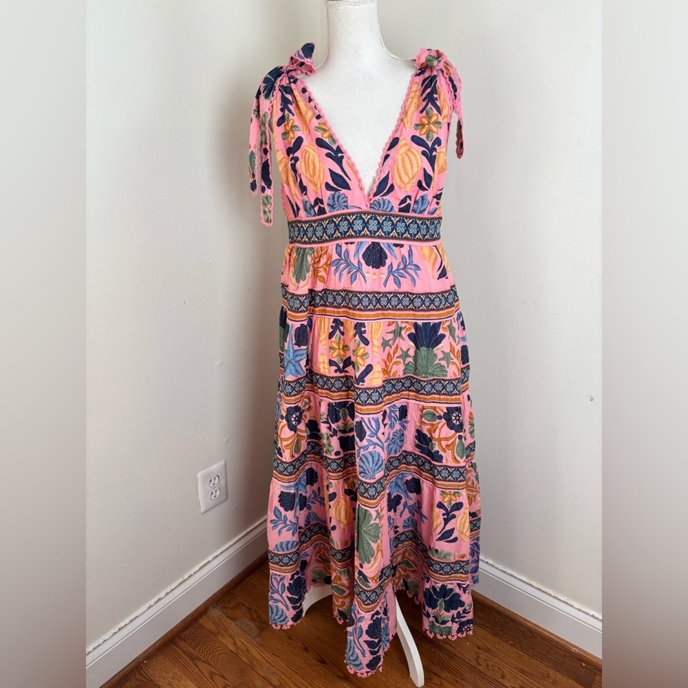 Farm Rio Seashell Tapestry Midi Dress In size Large - Picture 7 of 16